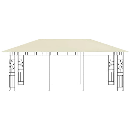 Paviljong med myggnät 6x3x2,73 m gräddvit