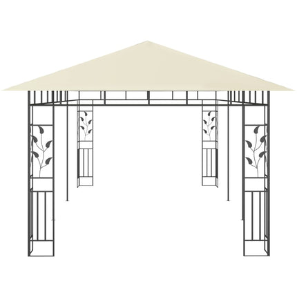 Paviljong med myggnät 6x3x2,73 m gräddvit