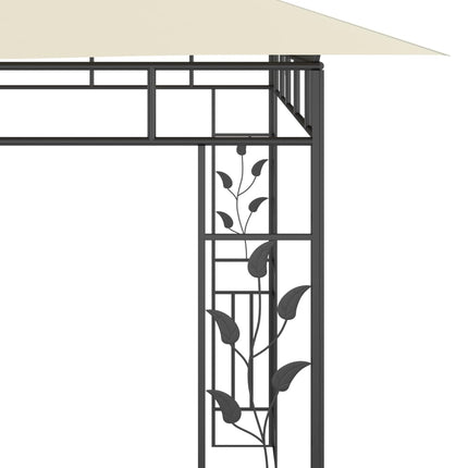 Paviljong med myggnät 6x3x2,73 m gräddvit