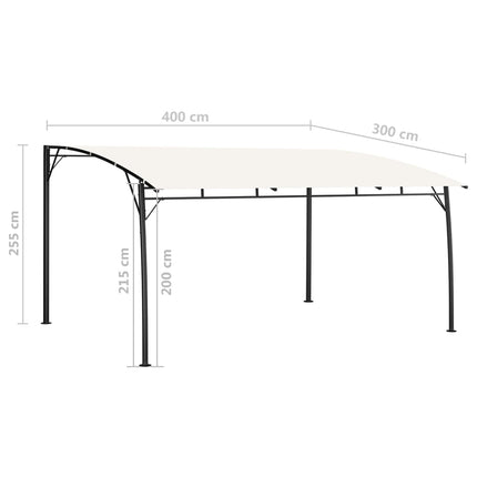 Paviljong 4x3x2,55 m gräddvit