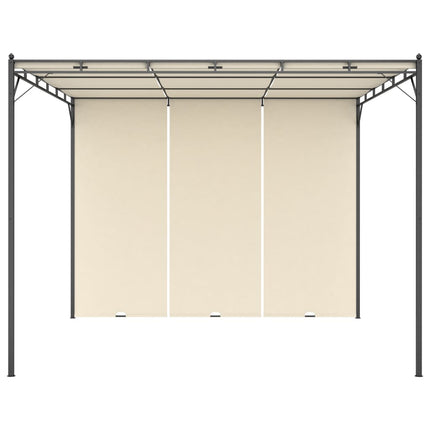 Trädgårdspaviljong med draperier 3x3x2,25m gräddvit