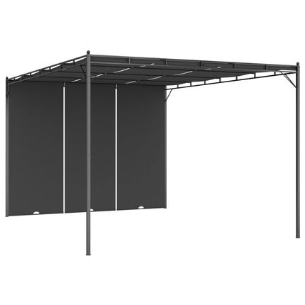 Trädgårdspaviljong med draperier 4x3x2,25 m antracit