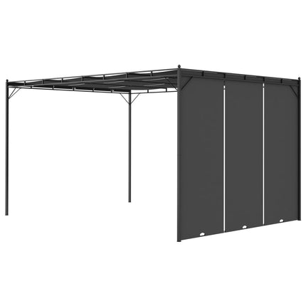 Trädgårdspaviljong med draperier 4x3x2,25 m antracit