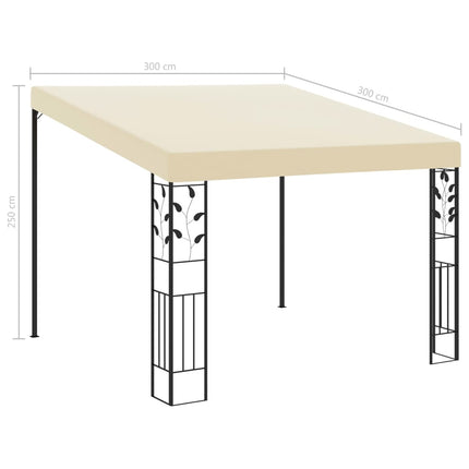 Väggmonterad paviljong 3x3x2,5 m gräddvit