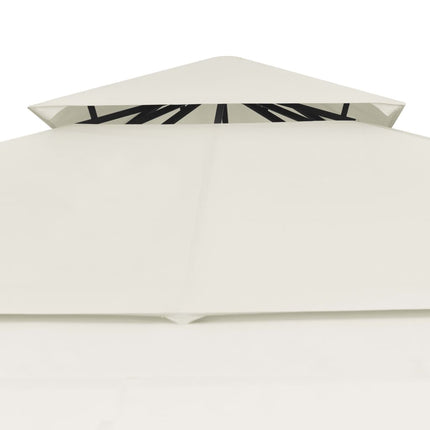 Paviljong med förlängda tak 3x3x2,75 m gräddvit 180 g/m²