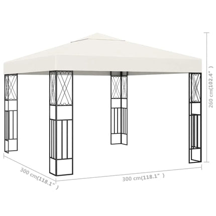 Paviljong 3x3 m gräddvit tyg