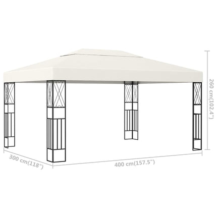 Paviljong 3x4 m gräddvit tyg