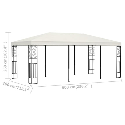 Paviljong 3x6 m gräddvit tyg