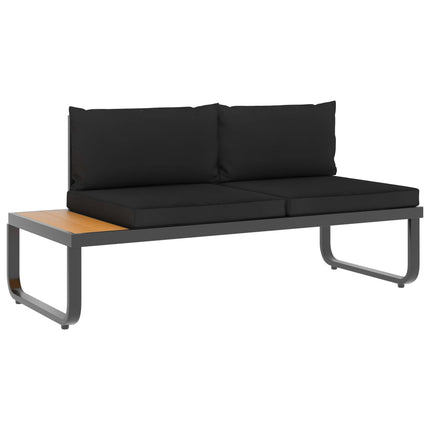 Hörnsoffa set med dynor 4 delar aluminium och WPC