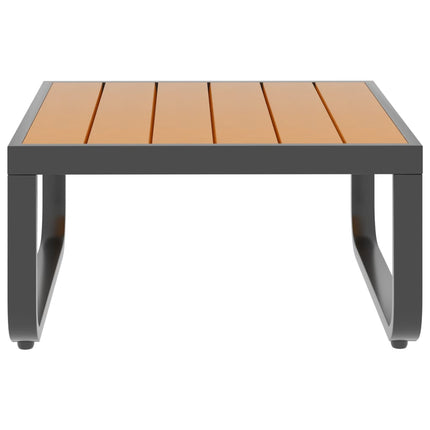 Hörnsoffa set med dynor 4 delar aluminium och WPC