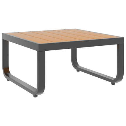 Hörnsoffa set med dynor 5 delar aluminium och WPC