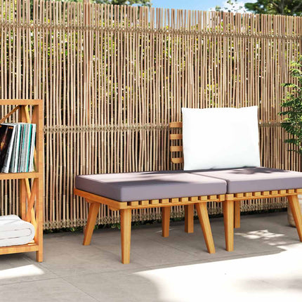 Fotpall för trädgården med dyna 60x60x29 cm massiv akacia