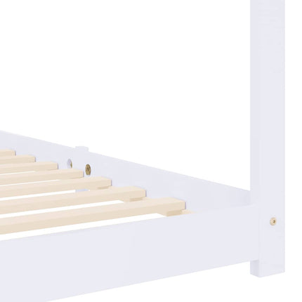 Barnsäng vit massiv furu 70x140 cm