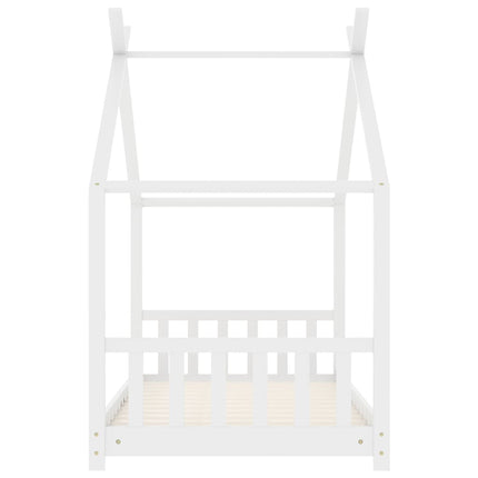 Barnsäng vit massiv furu 70x140 cm