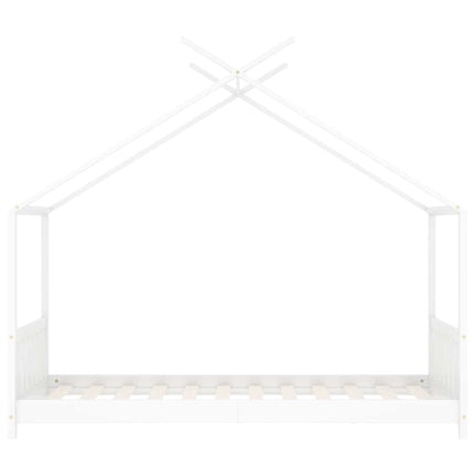 Barnsäng vit massiv furu 80x160 cm