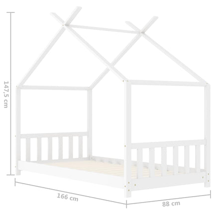Barnsäng vit massiv furu 80x160 cm