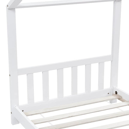 Barnsäng vit massiv furu 90x200 cm
