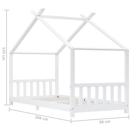 Barnsäng vit massiv furu 90x200 cm