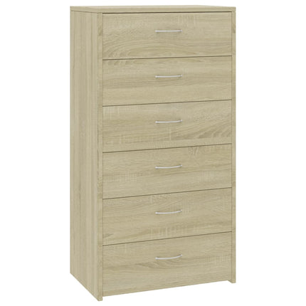 Skänk med 6 lådor sonoma-ek 50x34x96 cm konstruerat trä