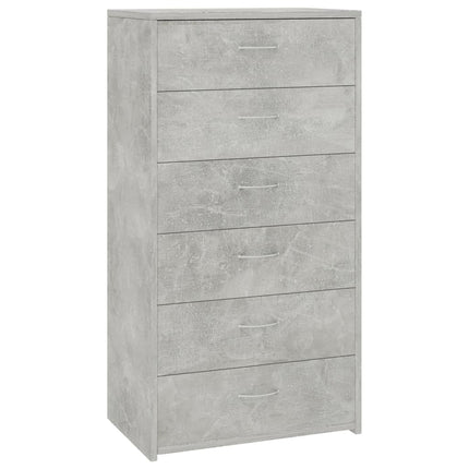 Skänk med 6 lådor betonggrå 50x34x96 cm konstruerat trä