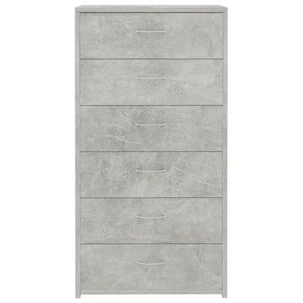 Skänk med 6 lådor betonggrå 50x34x96 cm konstruerat trä