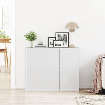 Skänkskåp vit högglans 88x30x70 cm konstruerat trä