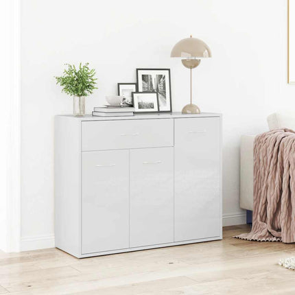 Skänkskåp vit högglans 88x30x70 cm konstruerat trä