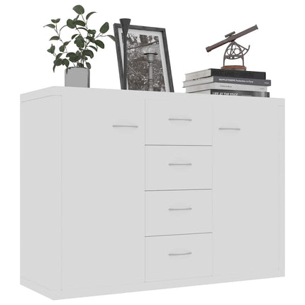 Skänk vit 88x30x65 cm konstruerat trä