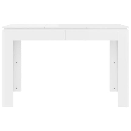 Matbord vit högglans 120x60x76 cm konstruerat trä