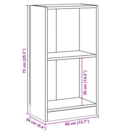 Bokhylla sonoma-ek 40x24x75 cm konstruerat trä