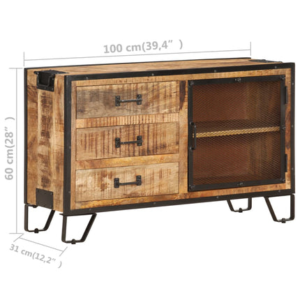 Skänk 100x31x60 cm massivt grovt mangoträ