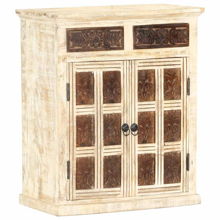Skänk vit 65x30x75 cm massivt mangoträ