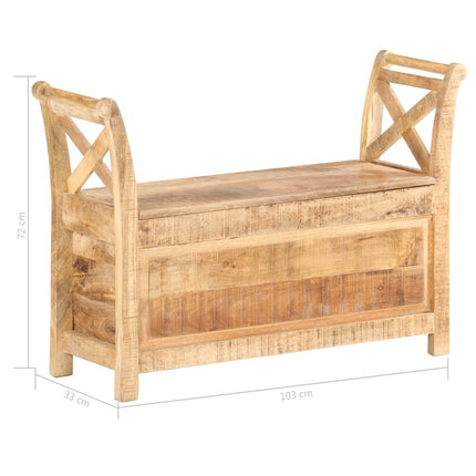 Hallbänk 103x33x72 cm massivt mangoträ