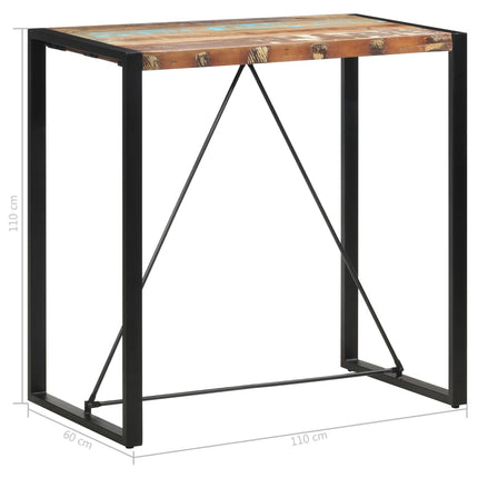Barbord 110x60x110 cm massivt återvunnet trä