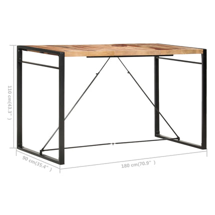 Barbord 180x90x110 cm massivt sheshamträ