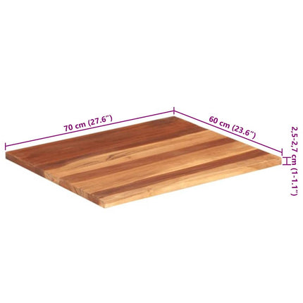 Bordsskiva massivt akaciaträ 25-27 mm 60x70 cm