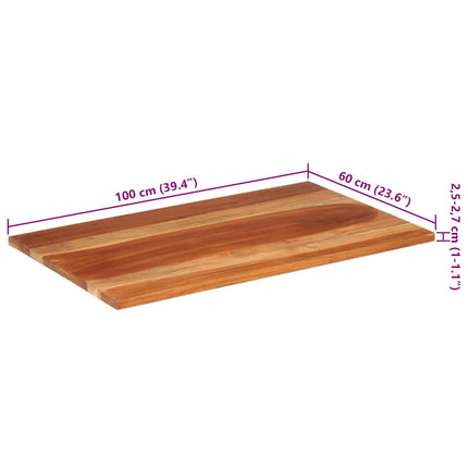 Bordsskiva massivt akaciaträ 25-27 mm 60x100 cm