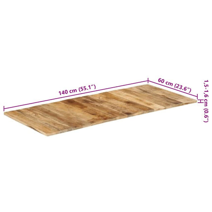 Bordsskiva i massivt mangoträ 15-16 mm 140x60 cm