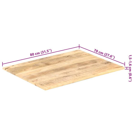 Bordsskiva i massivt mangoträ 15-16 mm 80x70 cm
