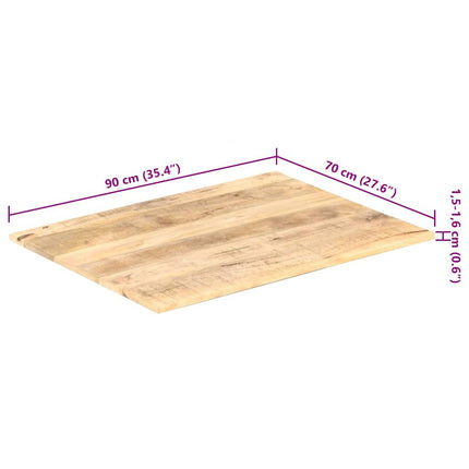 Bordsskiva i massivt mangoträ 15-16 mm 90x70 cm