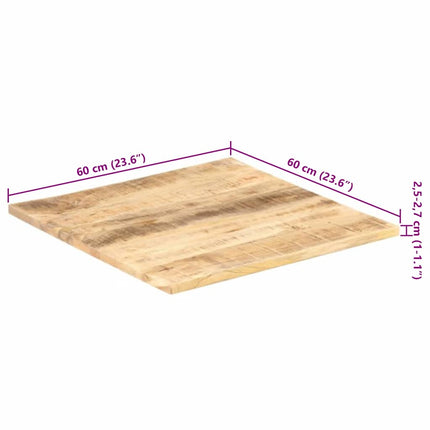 Bordsskiva i massivt mangoträ 25-27 mm 60x60 cm
