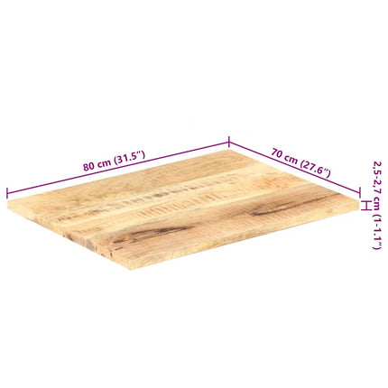 Bordsskiva i massivt mangoträ 25-27 mm 80x70 cm