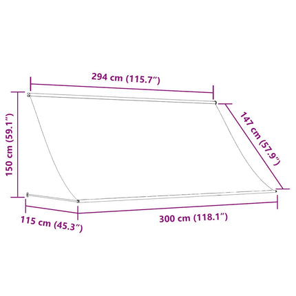 Markis 300x150 cm orange och brun