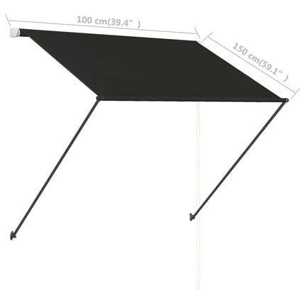 Markis med LED 100x150 cm antracit