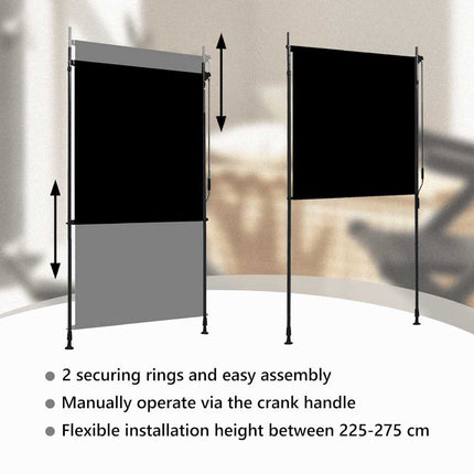 Rullgardin utomhus 120x270 cm antracit