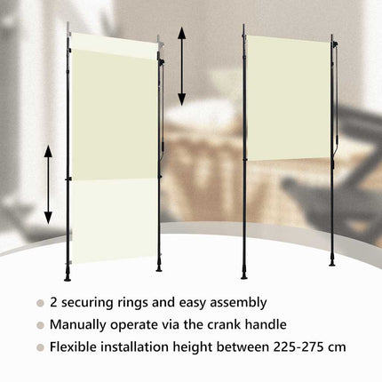 Rullgardin utomhus 100x270 cm gräddvit