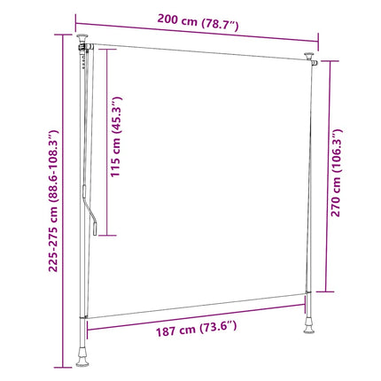 Rullgardin utomhus 200x270 cm gräddvit