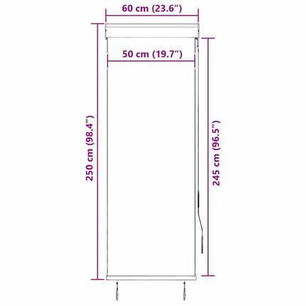 Rullgardin utomhus 60x250 cm antracit
