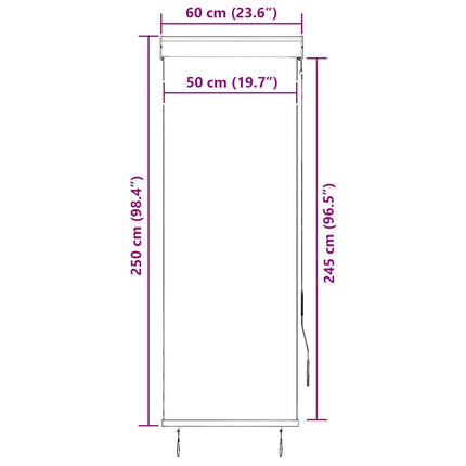 Rullgardin utomhus 60x250 cm gräddvit