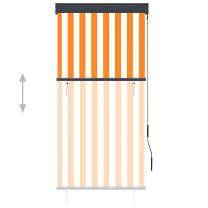 Rullgardin utomhus 80x250 cm vit och orange